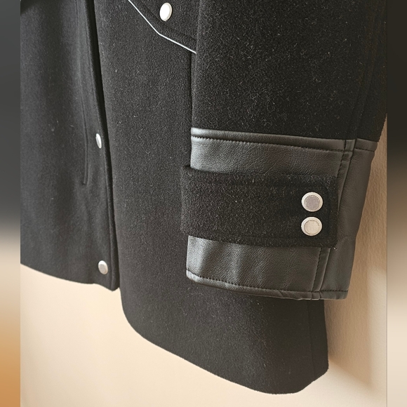 Marc New York by Andrew Marc Womens Ally31" Wool Plush Coat Black Sz 12 - Picture 3 of 11